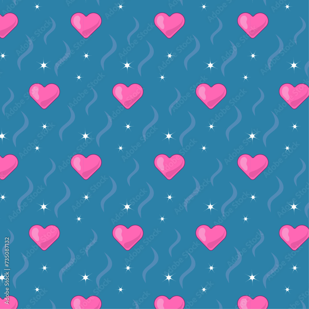 Simple seamless pattern of hearts 