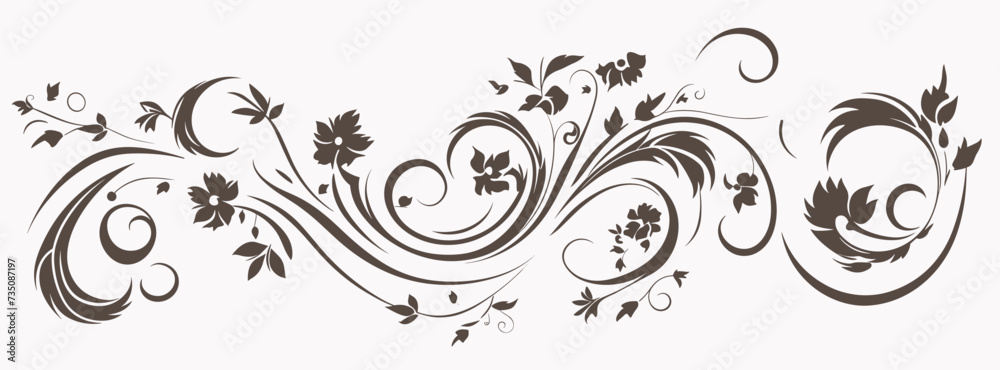 Abstract decorative elements like swirls and curls  representing intricate wedding designs. simple Vector Illustration art simple minimalist illustration creative