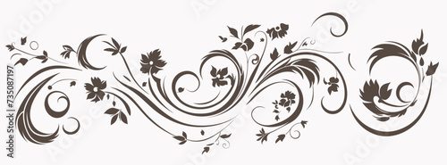 Abstract decorative elements like swirls and curls  representing intricate wedding designs. simple Vector Illustration art simple minimalist illustration creative photo