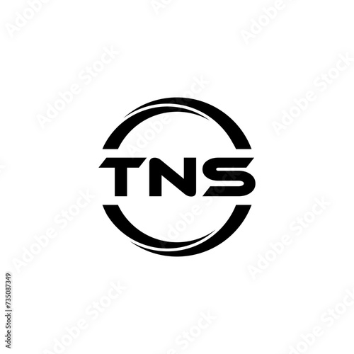 TNS letter logo design with white background in illustrator, cube logo, vector logo, modern alphabet font overlap style. calligraphy designs for logo, Poster, Invitation, etc. photo