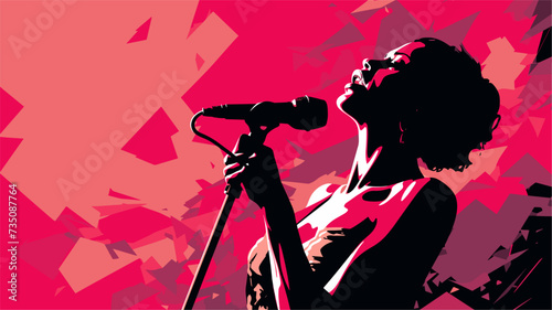 Abstract singer in a microphone spotlight  representing the spotlight on vocal performances. simple Vector Illustration art simple minimalist illustration creative
