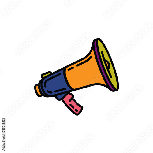 Original vector illustration. The contour icon of the speaker. A design element.