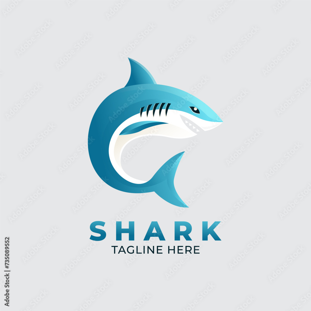 Obraz premium Isolated shark cartoon vector illustration
