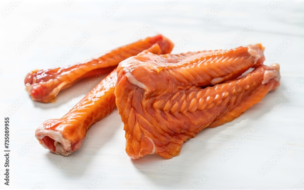 Raw chicken wing on white background Raw chicken wing on white background
