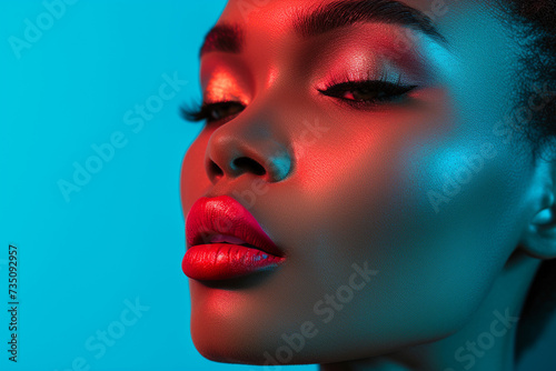 Super model portrait photography for cosmetic products  studio lighting