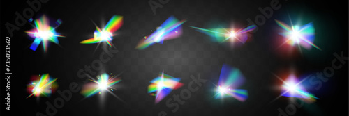 Light,rainbow, crystal, reflection, effect,vector illustration.	
