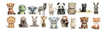 Adorable Collection of Baby Animals: Cheetah Cub, Baby Dragon, Elephant, Zebra, Alpaca, Panda Cub, Bear Cub, Kitten, Bunny Rabbit, Lion, Sloth, Giraffe, Tiger Cub, Fox
