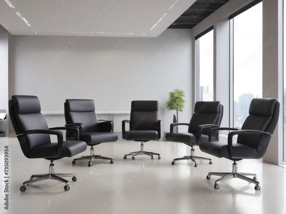 Fototapeta premium Modern office room with chairs