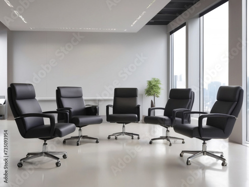 Modern office room with chairs