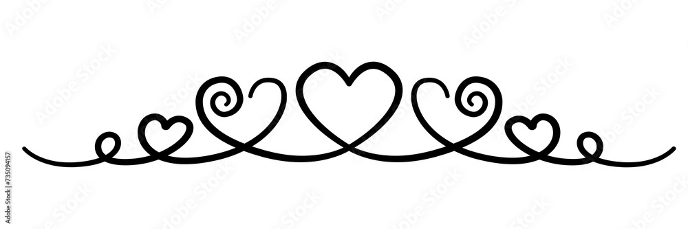 text divider with hearts, abstract border design. PNG with transparent background. text divider with hearts, abstract border design. PNG with transparent background.