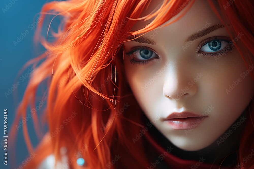 Digital generative ai creative collage photo of beautiful girl cosplayer dressed anime fighter princess Digital generative ai creative collage photo of beautiful girl cosplayer dressed anime fighter princess