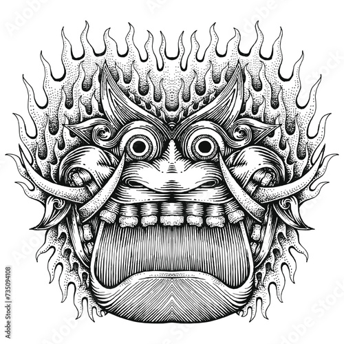 Hand Drawn Illustration of Rakshasa