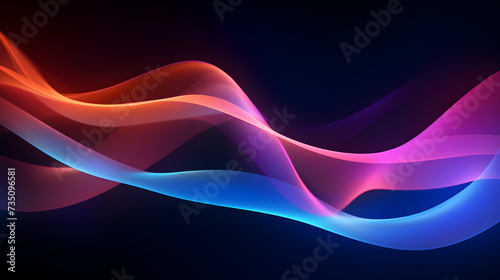 Abstract background of colorful glowing neon wavy line banner web design,, Technological wave background 3d modern tech wallpaper 