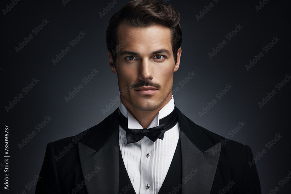 Scary circus worker with frightening facial make up Generative IA picture Scary circus worker with frightening facial make up Generative IA picture