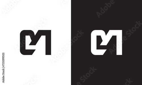 CM logo, monogram unique logo, black and white logo, premium elegant logo, letter CM Vector minimalist photo
