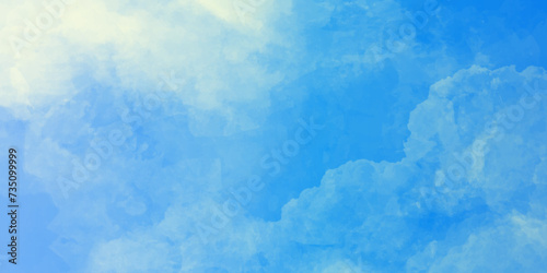 sunny sky blue light watercolor background. Aquarelle painting brush effect card paper textured canvas cloudy smoke space for text, entertaining card, template. aquamarine color graphics illustration