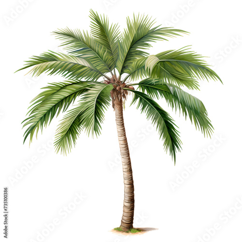 Lush Tropical Palm, Verdant palm tree, island vibe, Tropical Escape Concept Art, Generative AI.