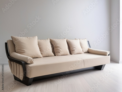Luxury white sofa isomated gray background