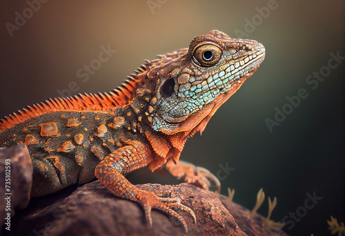 Sharp-snouted rock lizard (Dalmatolacerta oxycephala). Generative AI photo