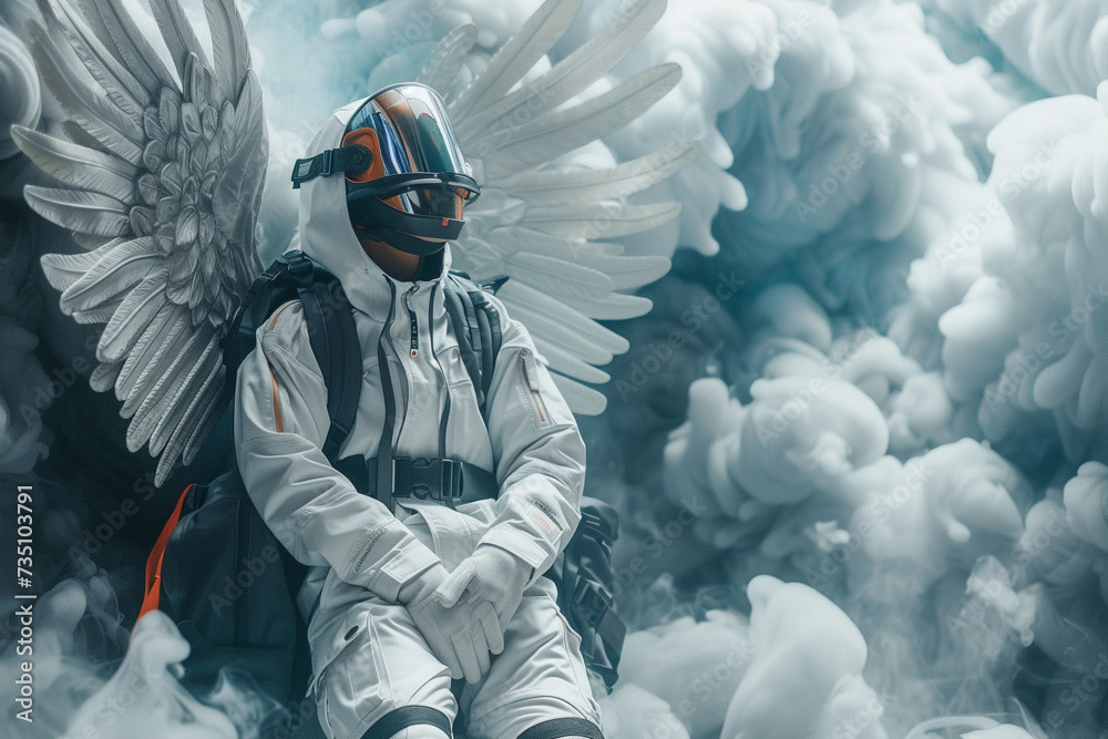 Obraz premium Heaven meets earth An angel decked out in cool streetwear
