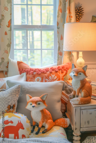 Autumn-Themed Nursery Corner with Fox Decor