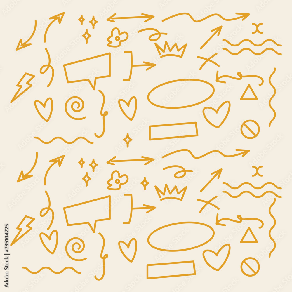 Arrow vector. Hand drawn brush stoke, speech bubble, line, cute doodle glitter pen line elements. vector illustration. Arrow vector. Hand drawn brush stoke, speech bubble, line, cute doodle glitter pen line elements. vector illustration.
