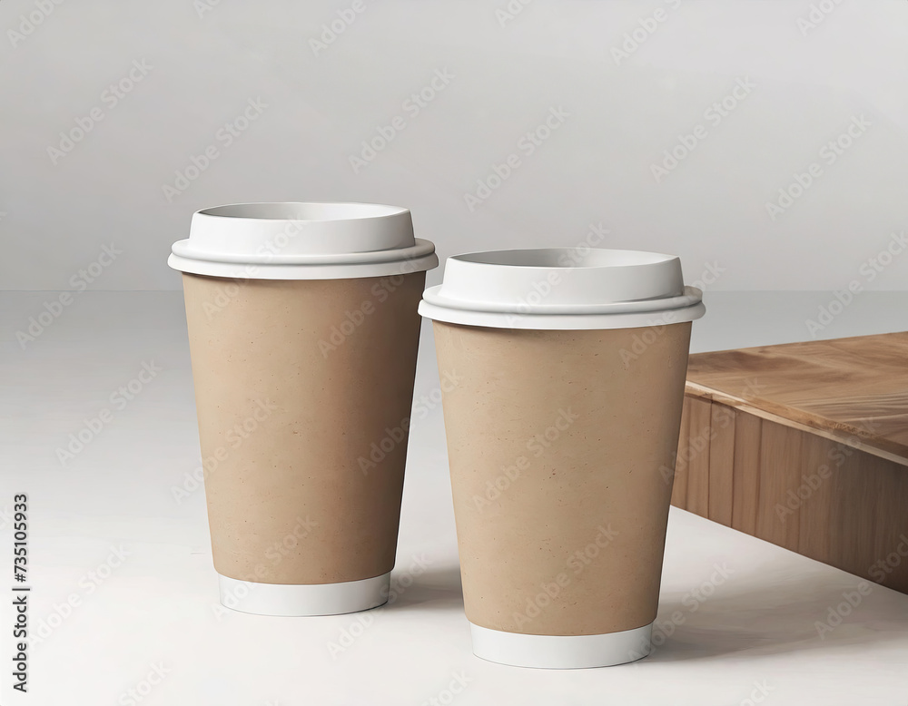 white paper coffee cup for mockup, product shoot, gray flat background white paper coffee cup for mockup, product shoot, gray flat background
