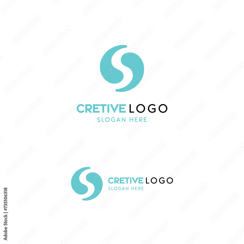 Modern Creative Logo Design With S-Shaped Symbol and Text Placeholder Modern Creative Logo Design With S-Shaped Symbol and Text Placeholder