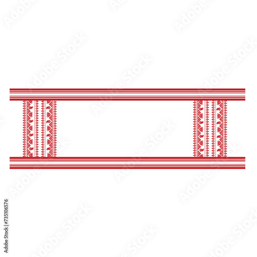Assamese Gamosa Red and White or gamusa from assam.gamosa textile pattern. gamosa or gamusa is an article of significance for the indigenous people of Assam,
India. It is generally a white rectangular