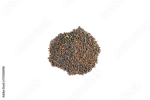 Fotografía Black mustard seeds on white isolated background