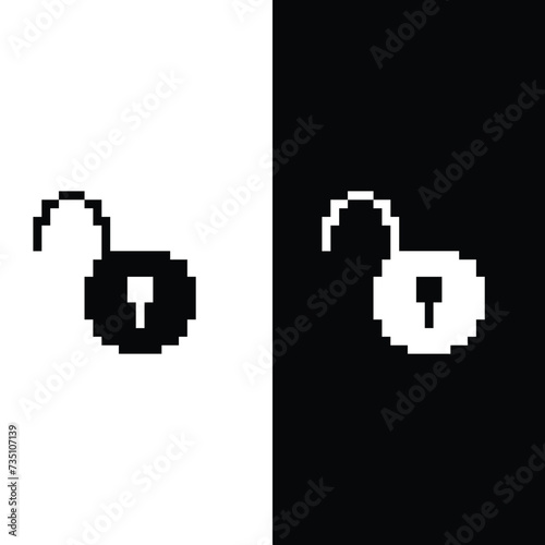  pixel lock icon vector  pixel art for 8 bit game