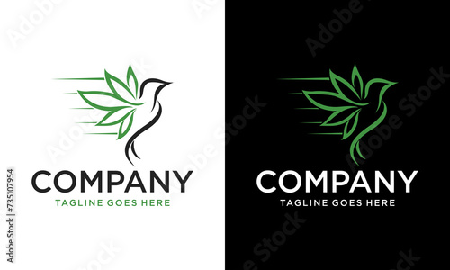 Creative Premium CBD Bird Logo. Hemp Cannabis Logo Designs. Marijuana. Cannabis bird logo vector. For medical business and product. Patient healing medicine. Apply to web site, application, t shirt,