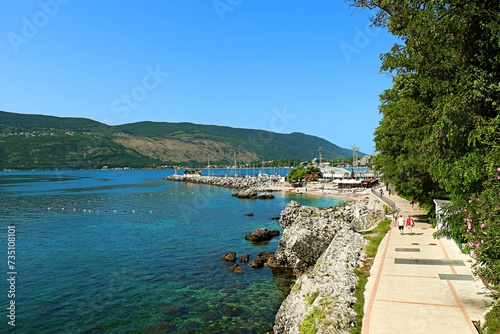 Fototapeta Naklejka Na Ścianę i Meble -  Herceg Novi, Promenade along the sea, marina
