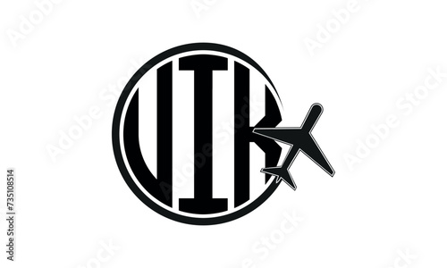 UIK three initial letter circle tour & travel agency logo design vector template. hajj Umrah agency, abstract, wordmark, business, monogram, minimalist, brand, company, flat, tourism agency, tourist photo