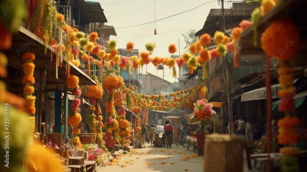 Vibrant Street Adorned With Decorations