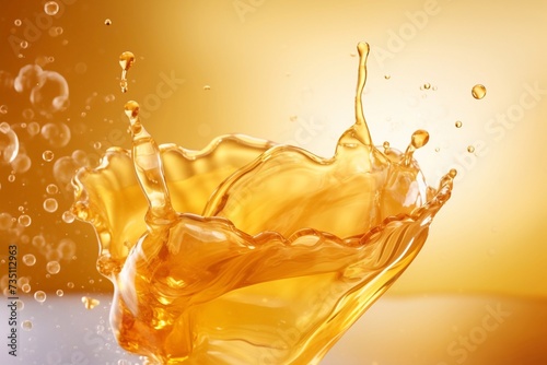 Delicious refreshing honey with drops on the background, flying objects © Ирина Курмаева