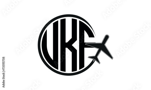UKF three initial letter circle tour & travel agency logo design vector template. hajj Umrah agency, abstract, wordmark, business, monogram, minimalist, brand, company, flat, tourism agency, tourist