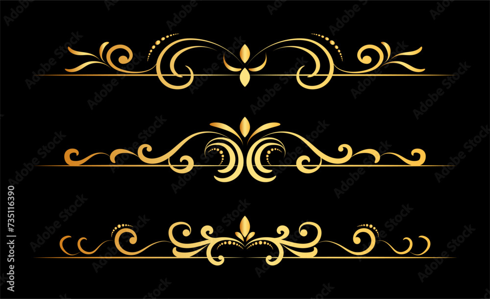 Set of ornamental decorative and divider