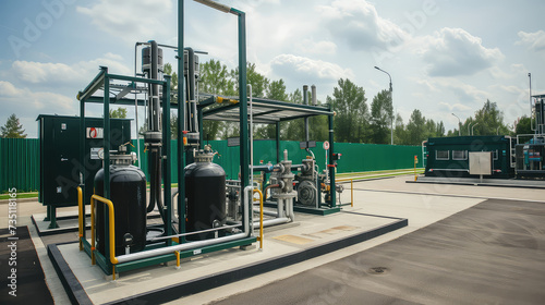 A station for processing agricultural waste to produce an environmentally friendly source of energy - methane. From waste to energy: this station produces methane, reducing environmental impact. photo