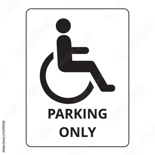 Icono de hombre en sillas de ruedas, señal de persona discapacitada. Vector
 photo