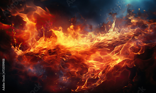 Abstract background with fire effect full frame.