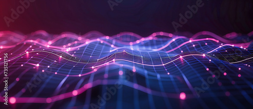 Abstract futuristic network background, concept of digital technology and data connection, modern design of cyber and virtual space photo
