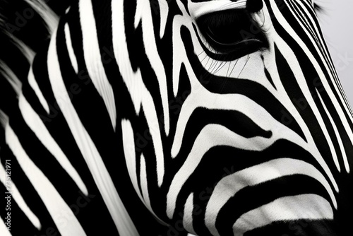 Monochrome geometric pattern resembling a zebra s stripes. Generative AI