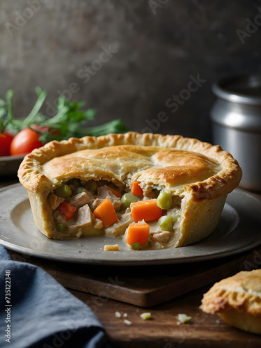 Warm and comforting chicken pot pie with a flaky golden crust.