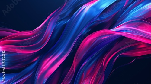 Vibrant Blue and Pink Abstract Art Flowing Like Silk Fabric