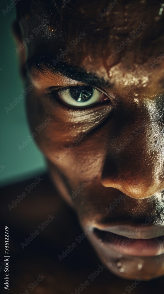 Close-Up Portrait of Man With Dirt on Face