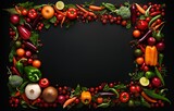 Vegetable frame with empty space in the middle for text