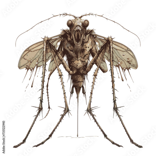 Captivating and Intriguing Zombie Monster Mosquito Cartoon Vector Illustration