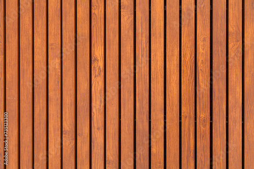 Wood plank wall background texture. Seamless pattern of modern wall panels with vertical wooden slats for background photo