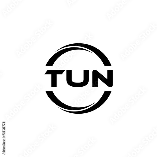 TUN letter logo design with white background in illustrator, cube logo, vector logo, modern alphabet font overlap style. calligraphy designs for logo, Poster, Invitation, etc.
